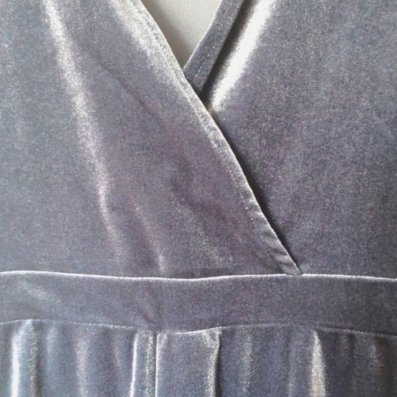 Velvet Romper Blue Grey 3/4 Sleeves - Picture 4 of 8
